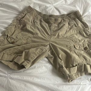 beige cargo shorts